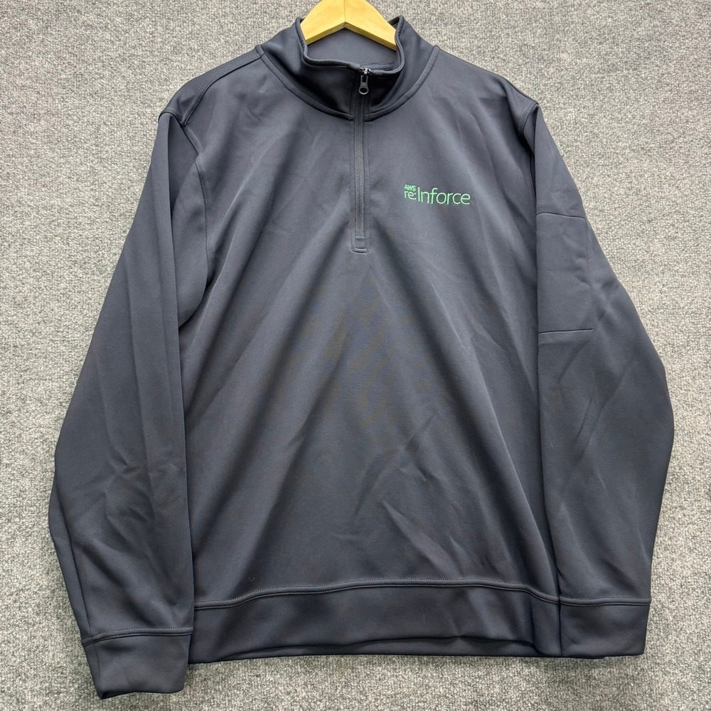 AWS reInforce 2024 Half Zip Pullover Men's Size XL Gray Official Sweatshirt